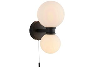 5016087150779 - Endon - Pulsa Badezimmer Globe Twin Wandleuchte Mattschwarz mit Zugschalter IP44 5016087150779 - Endon - Pulsa Badezimmer Globe Twin Wandleuchte Mattschwarz mit Zugschalter IP44