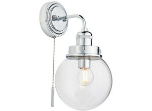 5016087151257 - Cheswick Globe Badezimmer-Wandleuchte mit Zugkordel klarer Glasschirm IP44 - Endon 5016087151257 - Cheswick Globe Badezimmer-Wandleuchte mit Zugkordel klarer Glasschirm IP44 - Endon