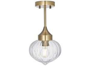 5016087152056 - Addington Classic Semi Flush Light Polished Nickel klarer gerippter Glasschirm - Endon