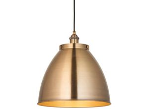 5016087154548 - Franklin Einzelne hängende Deckenlampe antike Messingplatte - Endon