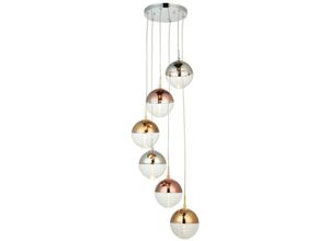 5016087157747 - Paloma Plattenpendelleuchte Chromplatte mit Chrom Kupfer Gold Glas - Endon