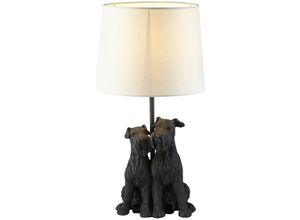 5016087179718 - Westie Base & Shade Tischlampe Mattschwarz & Naturleinen - Endon