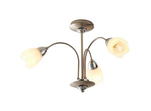 5016087415274 - Petal - 3 Licht Semi Flush Multi Arm Deckenleuchte Satin Chrom Matt Opal Glas E14 - Endon