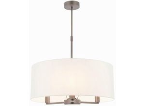 5016087882380 - 3 Licht mehrarmiger Deckenanhänger Matt Nickel Vintage White Silk Effect E14 - Endon