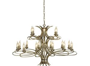 5016087884087 - Interiors 1900 - Interiors - 18 Light Chandelier Brushed Brass Effektplatte Finish E14