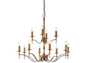 5016087884391 - Interiors 1900 - Interiors - 12 Licht Kronleuchter Antik Messing Finish E14