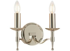 5016087884506 - Interiors 1900 - Interiors - 2 Light Indoor Twin Candle Wandleuchte Polierte Nickelplatte E14