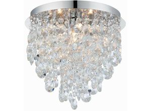 5016087890200 - Kristen - 3 Licht Badezimmer Flush Deckenleuchte Chrom klares Kristall Detail IP44 G9 - Endon