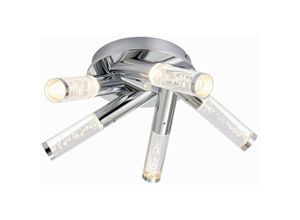 5016087896707 - Essence - 5 Licht Semi Flush Badezimmer Multi Arm Deckenleuchte Chrom klares Acryl mit Blasen IP44 - Endon