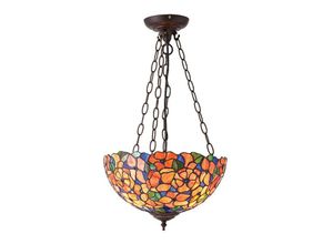 5016087898206 - Interiors 1900 - Interiors Josette - 3 Light Medium Inverted Ceiling Anhänger Bronze Tiffany Glas E27