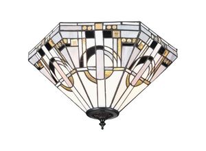 5016087898343 - Interiors 1900 - Interiors Metropolitan - 2 Light Medium Ceiling Flush Light Glas im Tiffany-Stil E27