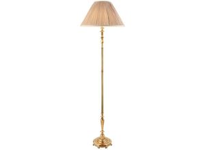 5016087899777 - Interiors 1900 - Interiors Asquith - 1 Leuchte Stehlampe aus massivem Messing Stoffschirm in Beige-Organza-Effekt B22