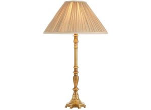 5016087899814 - Interiors 1900 - Interiors Asquith - 1 Leuchttischlampe aus massivem Messing beige Organza-Effekt-Stoffschirm B22