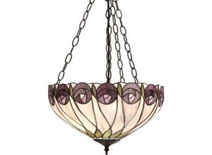 5016087901036 - Interiors 1900 - Interiors Hutchinson - 3 Light Medium Inverted Ceiling Anhänger Bronze Tiffany Glas E27