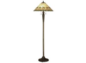 5016087901128 - Interiors 1900 - Interiors Jamelia - 2 helle Stehlampe Tiffany Glas dunkle Bronzefarbe mit Highlights E27