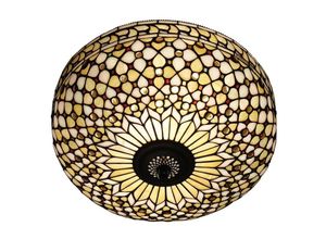 5016087901371 - Interiors 1900 - Interiors Mille Feux - 2 Light Large Ceiling Flush Hell Dunkelbronze Tiffany Glass E27