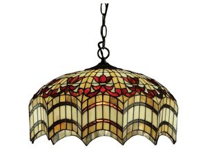 5016087901630 - Interiors Vesta - 3 Light Medium Deckenanhänger Dark Bronze Tiffany Glas E27