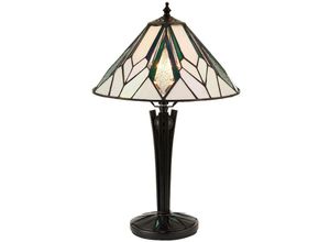 5016087901821 - Interiors 1900 - Interiors Astoria - 1 leichte kleine Tischlampe schwarz Glas im Tiffany-Stil E14