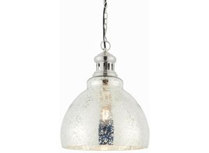 5016087906093 - Endon - Darna - led 1 Light Pendant Bright Nickel Quecksilberglas E27