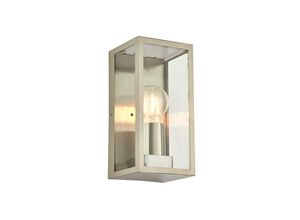 5016087910618 - Saxby Lighting - Saxby Oxford - 1 Licht Wandleuchte aus gebürstetem Edelstahl Glas IP44 E27