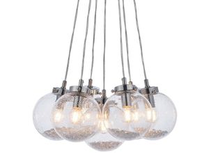 5016087911011 - Harbour - 7 Light Cluster Anhänger Chrom Glas mit Blasen E14 - Endon