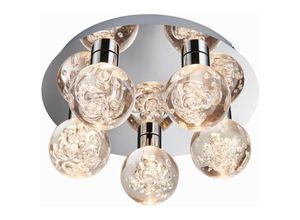 5016087911691 - Versa - led 5 Light Badezimmer Flush Chrome Acryl Bubble Effect IP44 - Endon