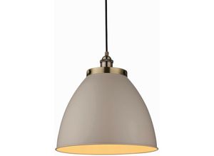 5016087911981 - Endon - Franklin - 1 Light Dome Anhänger Satin Taupe Antik Messingplatte E27