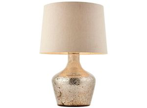 5016087977307 - Meteora - 1 leichte Tischleuchte Vintage White & Hammered Pearl Ombre Folie E27 - Endon