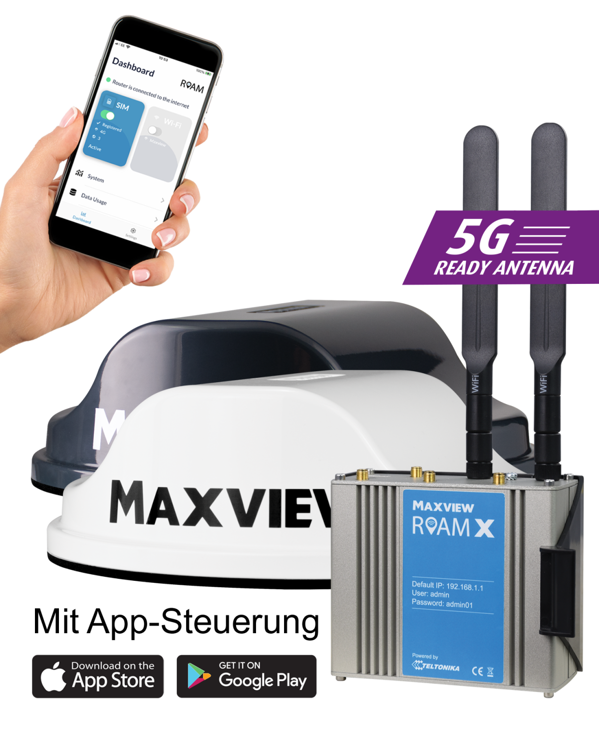 5016163523831 - MAXVIEW 40009A - Camping   Boot WLAN-Router 4G 300 MBit s