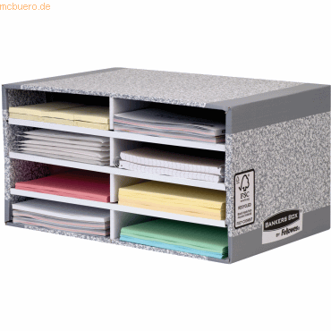 5016291885634 - Sortierstation Bankers Box System 08750EU 49x26x31cm grau weiß Karton 5016291885634 Fellowes