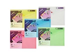 5017303021880 - Snopake Classic Dokumentenmappe Polyfile Electra Foolscap 12843X DIN A4+ Druckknopf PP (Polypropylen) Quer 33 (B) x 225 (H) cm Farbig sortiert 5 Stück