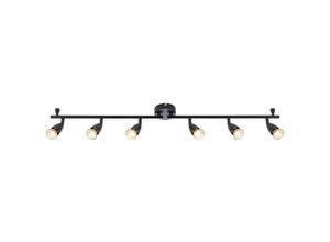 5017588013327 - Saxby Lighting - Saxby Amalfi Deckenstrahlerleiste 6-flammig mattschwarz lackiert