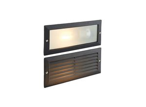 5017588177784 - Saxby Lighting - Eco - Outdoor Plain & Louvre IP44 40W Strukturierte schwarze Farbe & Milchglas