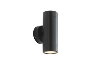 5017588178446 - Odyssey - Außenwandleuchte IP65 7W Satinschwarze Farbe & Klarglas 2 Licht dimmbar IP65 - GU10 - Saxby Lighting