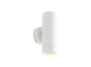 5017588178477 - Odyssey - Außenwandleuchte IP65 7W Glanzweiß Farbe & Klarglas 2 Licht Dimmbar IP65 - GU10 - Saxby Lighting