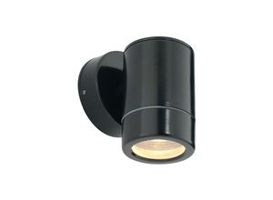 5017588178484 - Odyssey - Außenwandleuchte IP65 7W Satinschwarze Farbe & Klarglas 1 Licht dimmbar IP65 - GU10 - Saxby Lighting