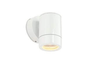 5017588178507 - Odyssey - Außenwandleuchte IP65 7W Glanzweiß Farbe & Klarglas 1 Licht Dimmbar IP65 - GU10 - Saxby Lighting