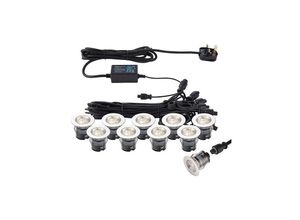 5017588733485 - Saxby Lighting - Saxby Ikonpro Cct - Integriertes led 10 Light Einbauleuchten-Kit aus poliertem Edelstahl klar IP67