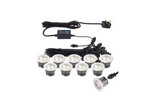 5017588733492 - Saxby Lighting - Saxby Ikonpro Cct - Integriertes led 10 Light Einbauleuchten-Kit aus poliertem Edelstahl klar IP67