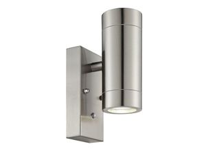 5017588901303 - Saxby Lighting - Saxby Palin - Outdoor Up Down Wand Fotozelle Licht IP44 7W Gebürsteter Edelstahl