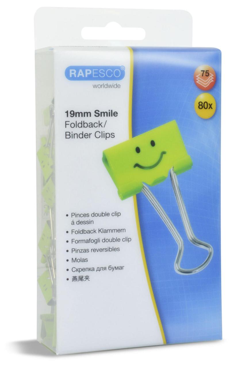 5018505010412 - Foldbackklammern Smiles 5018505010412 RAPESCO 1423 80 Stück