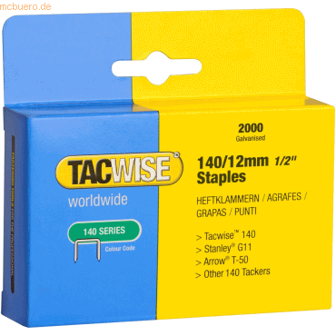 5018505016988 - TACWISE Heftklammern 140 12 mm verzinkt 2000 Stück