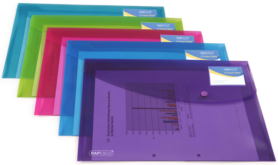 5018505170277 - RAPESCO Dokumententasche DIN A4+ PP farbig sortiert