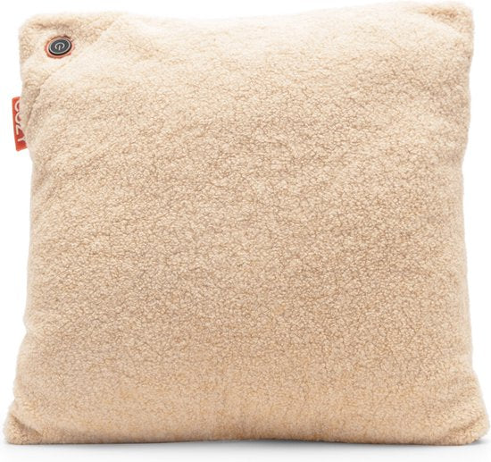 5019487088871 - Kuscheliges Wärmekissen - Langlebig & Kabellos - Infrarot - 45x45 cm - Beige - Wollig - inkl Standardbatterie