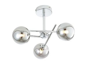 5020024523205 - Forum Lighting - Forum Lindos 3-flammige Badezimmer-Deckenleuchte Chrom Rauch IP44
