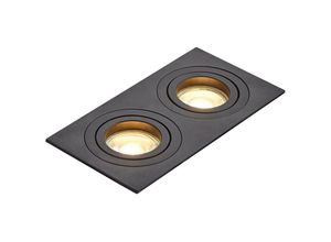 5020024523939 - Forum Lighting - Forum Pasto Verstellbares feuerbeständiges Einbau-Downlight mit 2 Leuchten Schwarz