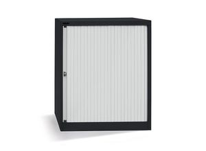 5020073412932 - BISLEY Euro-Rollladenschrank Breite 800 mm 2 Fachböden tiefschwarz   lichtgrau