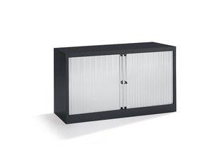 5020073412970 - BISLEY Euro-Rollladenschrank Breite 1200 mm 1 Fachboden tiefschwarz   lichtgrau