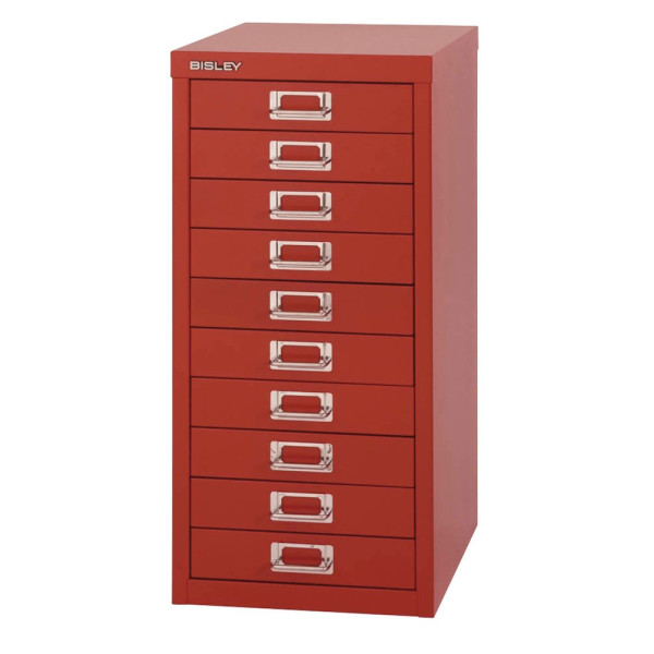 5020073705904 - Schubladenschrank MultiDrawer? 29er Serie L2910670 Stahl 10 Schubladen (Vollauszug) A4 279 x 59 x 38 cm rot