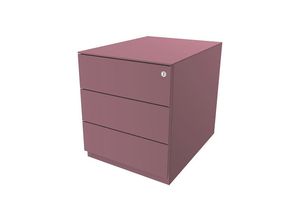 5020073718799 - BISLEY Rollcontainer Note™ mit 3 Universalschubladen HxBxT 502 x 420 x 565 mm mit Griffleiste und Top pink